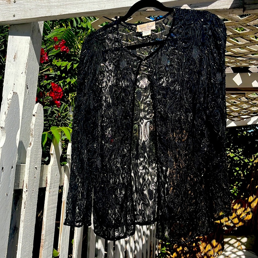 vintage black beaded jacket